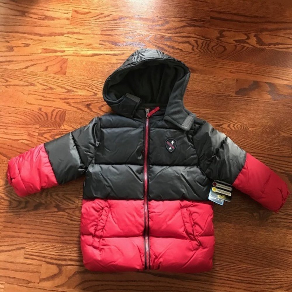 Kids Toddler Boy's iXTREME Red/Black Puffer Jacket Coat Hooded Sz 4 T 4T NWT NEW